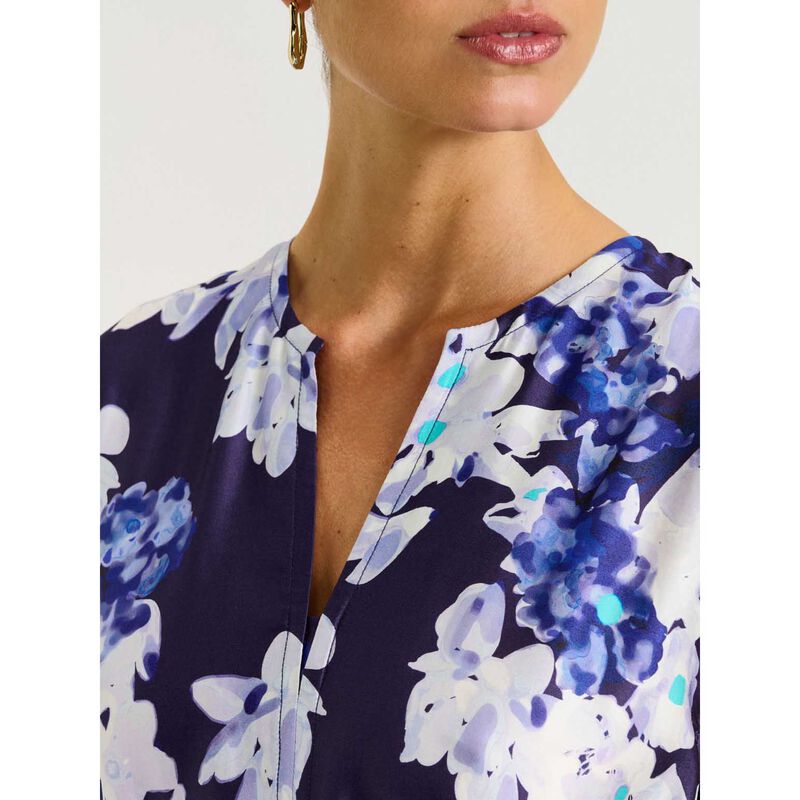 Veronika Maine Midnight Climbing Vine Satin Midi Dress image number 2